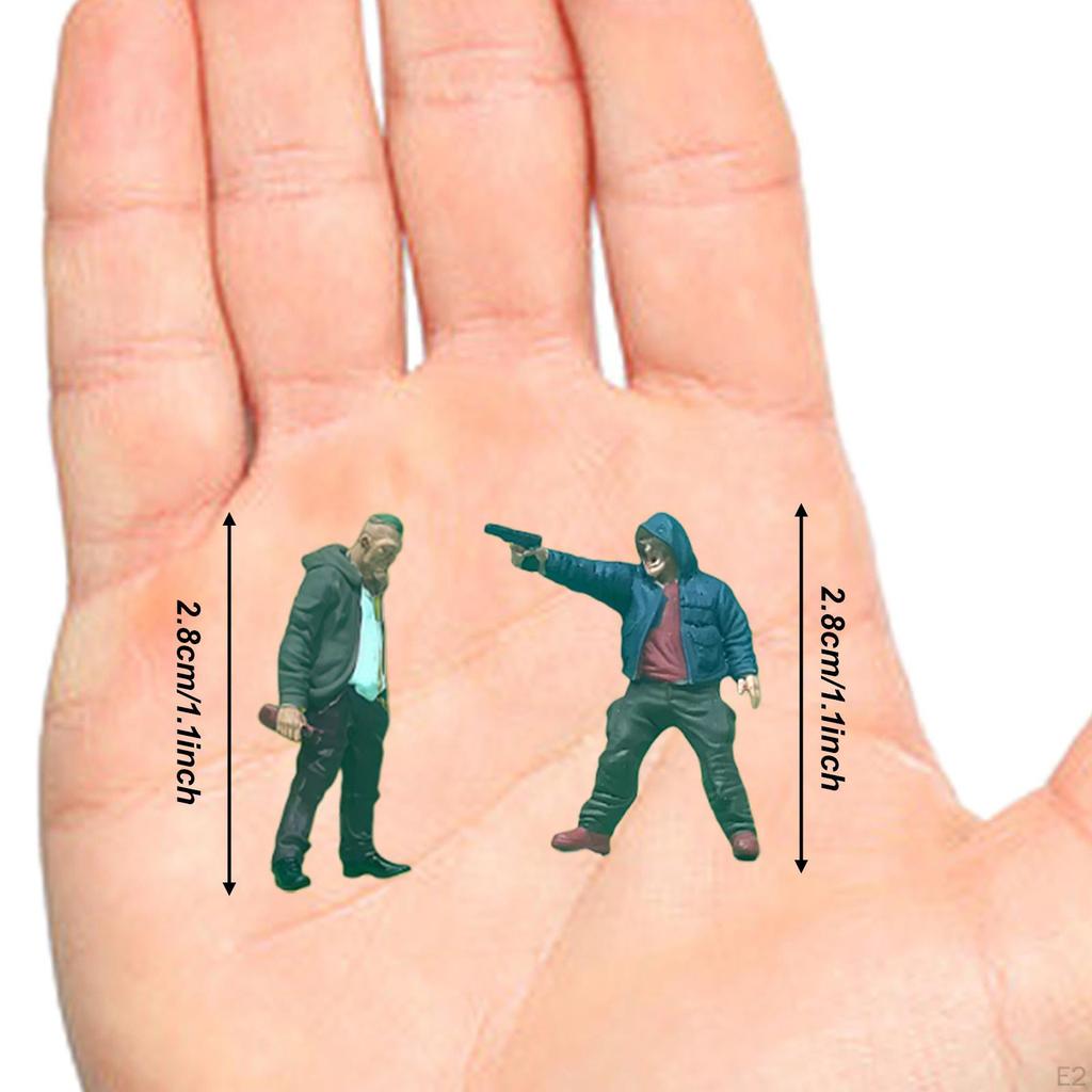 1/64 Miniatur Straße Mini Räuber Kleine Menschen Modell für Zuglayout Szene Schreibtisch