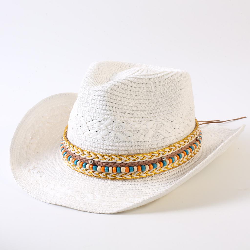 Popolare cappello da cowboy western classico europeo e americano intrecciato in paglia per uomo e donna moda outdoor stile OL cappello a cilindro intrecciato