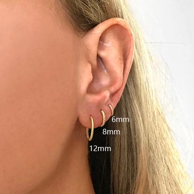 Nové nerezové náušnice Twist náušnice Vintage kulaté malé Huggie Minimalistické náušnice pro ženy Muži Trendy šperky