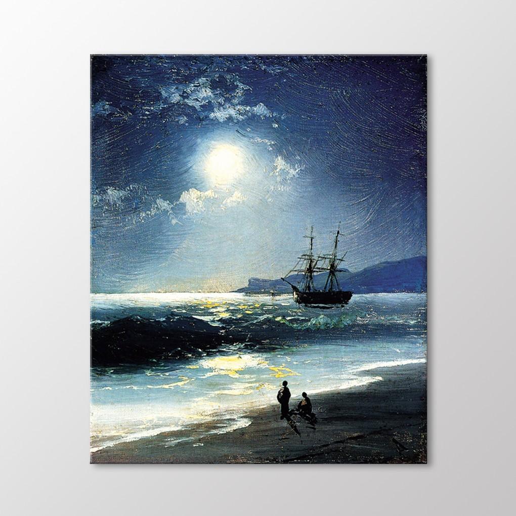

Корабль в тихом море при лунном свете, 1897 г. Живопись