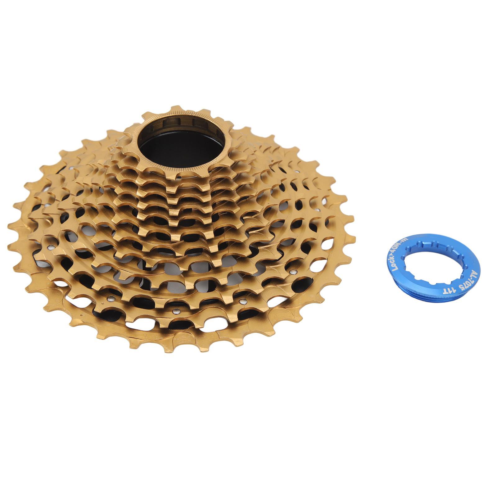 

Bicycle Cassette 12 Speed 34T Noiseless Hollow Design High Strength Steel Bike Flywheel for Bike Accessory Replacement золотий