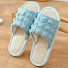 Four seasons linen slippers women's puffs summer cute home indoor non-slip silent sweat-absorbing spring and autumn cotton and linen sandals women