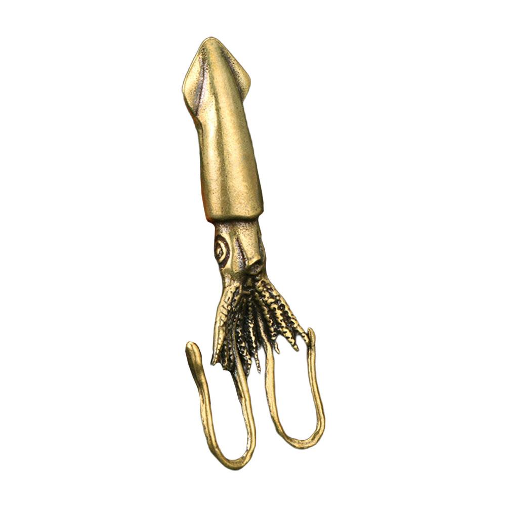 Calamar Ornament Sculptură de cupru Decor Alamă Delicat Artizanal Figurină Vintage Sufragerie Birou