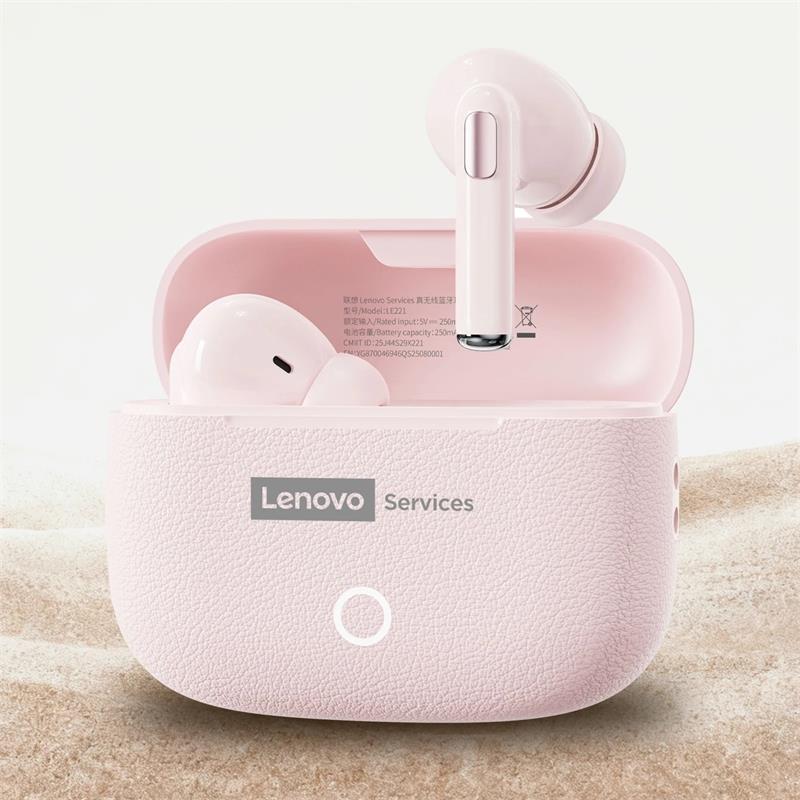 NUOVI Auricolari Bluetooth 6.0 Wireless Lenovo LE221 Auricolari TWS con Riduzione del Rumore ENC Lunga Durata della Batteria 24 Ore Cuffie per Microfono