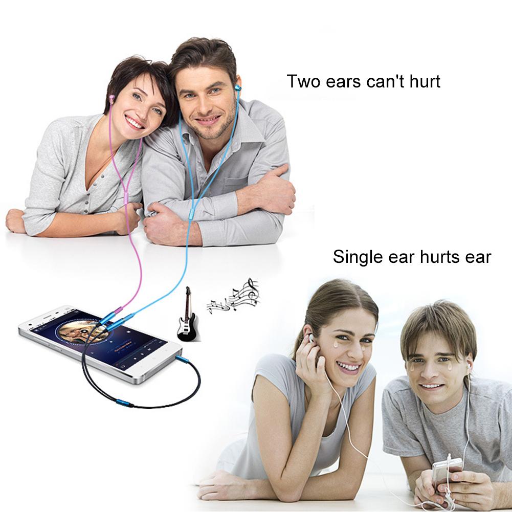 3.5mm Audio Splitter Cable 3.5mm Male To 2 Port 3.5mm Female with Mic 3.5mm Extension Aux Cable Adapter