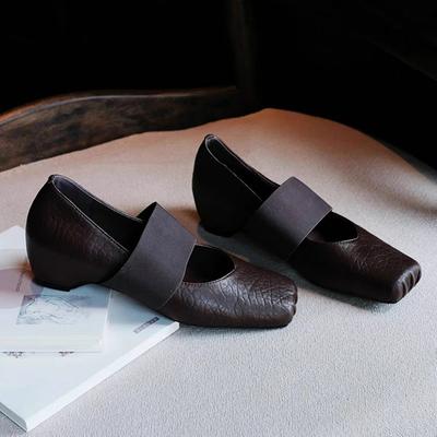 Retro French Style Cool Mary Jane Shoes Women Elephant Pattern Design Ballet Super Soft Fashion Single Shoes Zapatos De Mujer