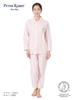 long top and large loose pants soothing embroidered Genuine absorbent [repose time] Women's open-front pajamas, 100% cotton, sleeves, bottom, size,
