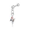 Zircon Stainless Steel Cartilage Stud Earrings - European & American Style