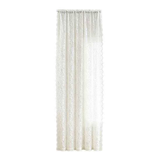 1 Panel Sheer Lace Curtain, Vintage Floral Lace Curtain with Rod Pocket, Light Filtering Window Curtain Panel for Living Room Bedroom Window Closet