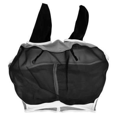 Breathable Horse Mask Universal Adjustable Elastic Mosquito Fly Repelling Veil Cover ProtectorBlack S 71x112x35cm