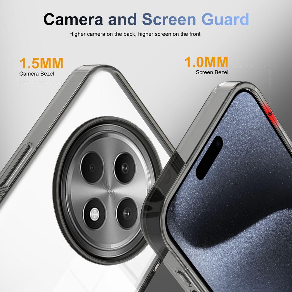 KEYSION Transparent Phone Case for OPPO Reno12 F 5G Soft TPU+PC Anti-slip HD Clear Shockproof Phone Cover for OPPO Reno 12F 5G