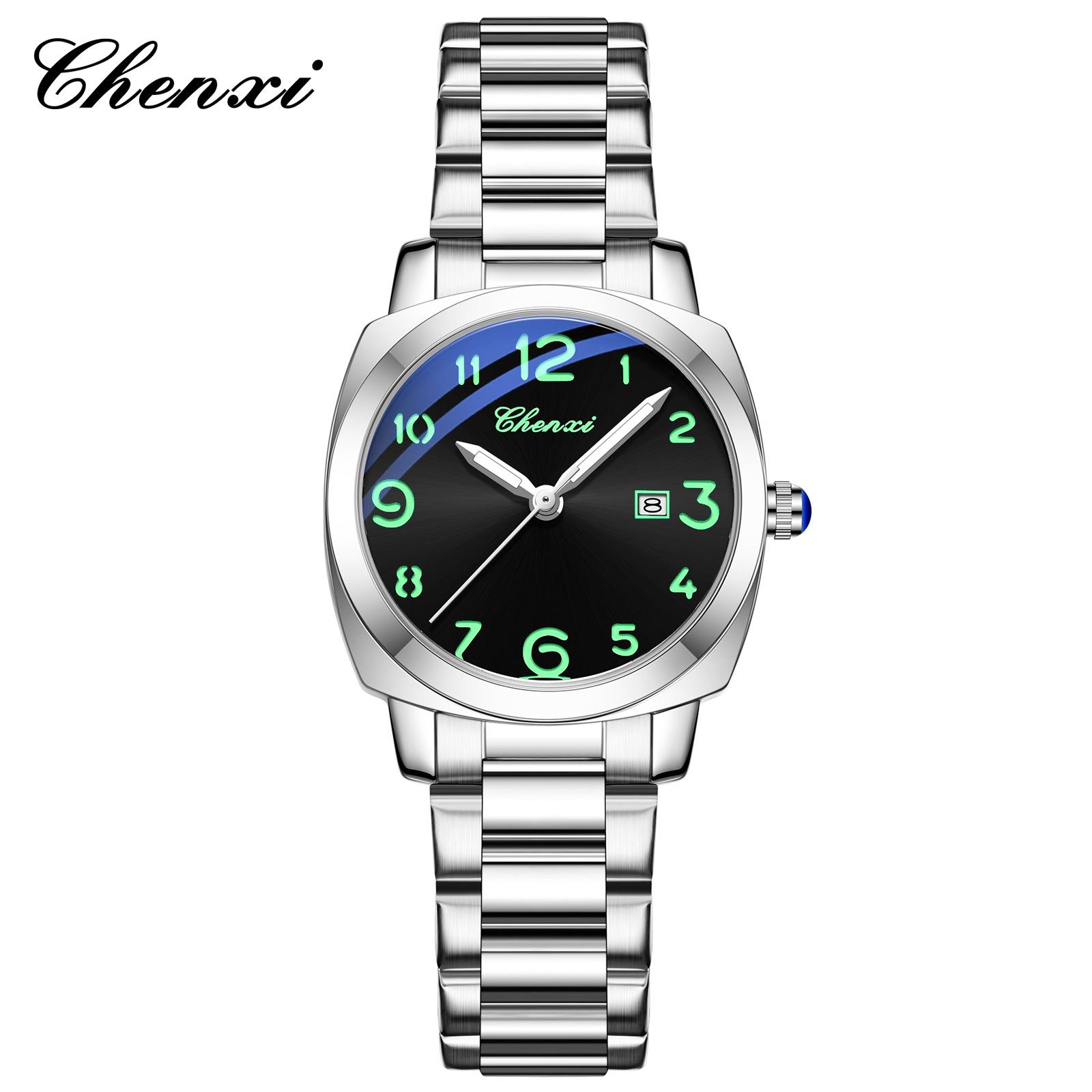

Luxury Fashion Quartz Watches for Couple Gifts Stainless Steel Calendar Luminous Waterproof Wristwatches Womens