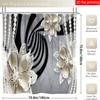 4pcs diamond flower shower curtain decoration, a beautiful housewarming gift for modern home decoration, a waterproof shower cur