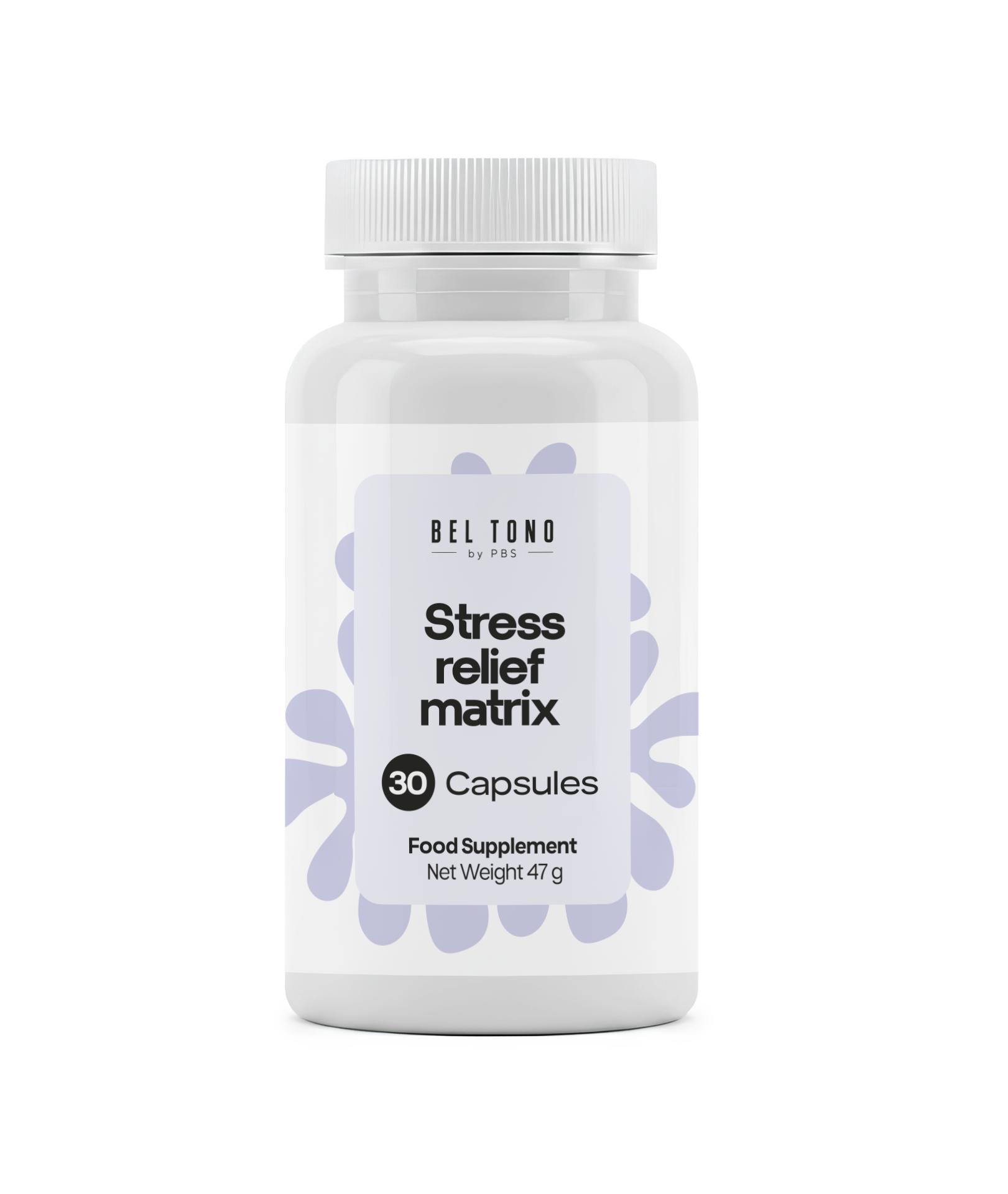 

Bel Tono Stress Relief Matrix Calm, Relax & Mood Support, Magnesium, Ashwagandha, B6 & B12, Anti-Stress Formula, 30 capsules