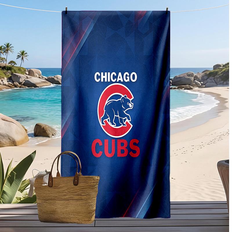 Chicago Cubs Print Beach Towel Soft Portable Quick?dry Towel For Pool Summer Vacation Outdoor Sport