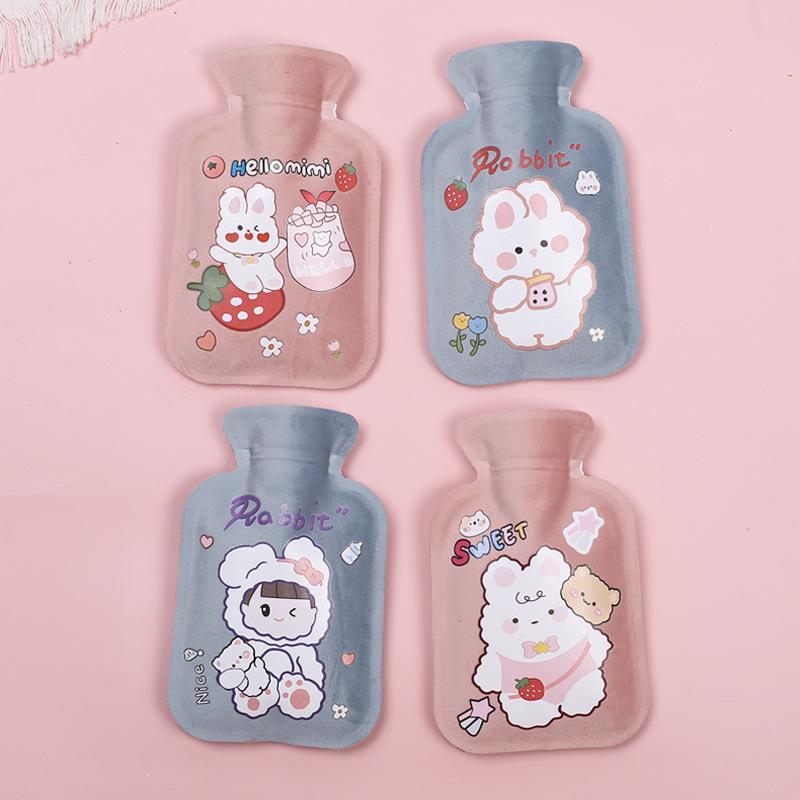 Mini Plush Cartoon Hot Water Bottle for Abdomen - Soft Hand Warmer