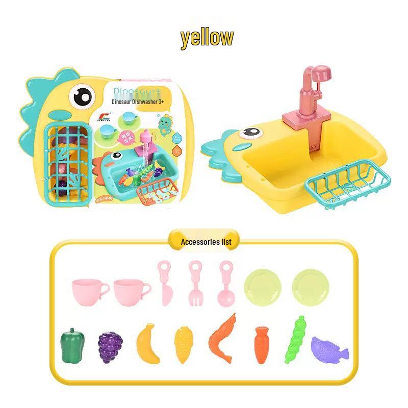 Kids' Automatic Water Cycle Dishwasher & Bird Bath Play Set