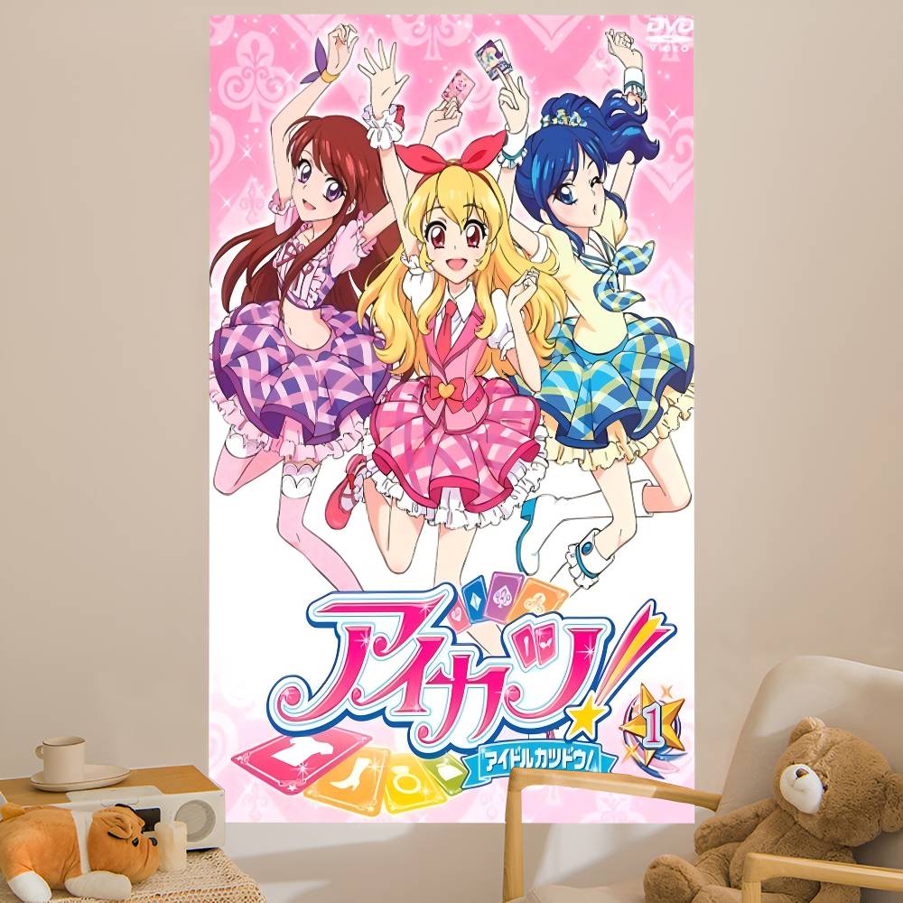 Aikatsu On Parade Anime Cartoon Tapestry Art Printing Japanese Wall Tapestry Anime Wall Hanging Home Decor