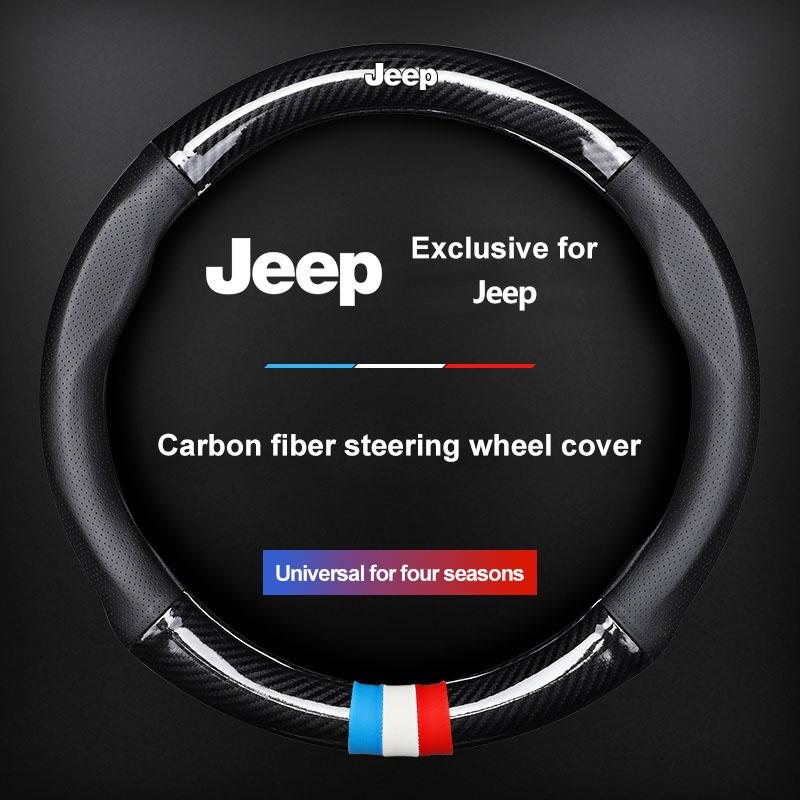 Husa Respirabilă Antiderapantă din Piele PU pentru Volan Auto Husa Volan Pentru Jeep Renegade Valve Anvelope Capace Aer Wrangler Grand Cherokee Compass Patriot