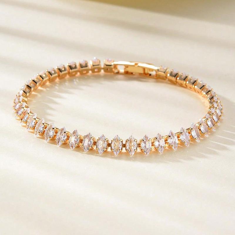 2026 Chain European and American Double-row Tennis Chain Bracelet Men's and Women's Fashion Three-row Full Diamond Jewelry