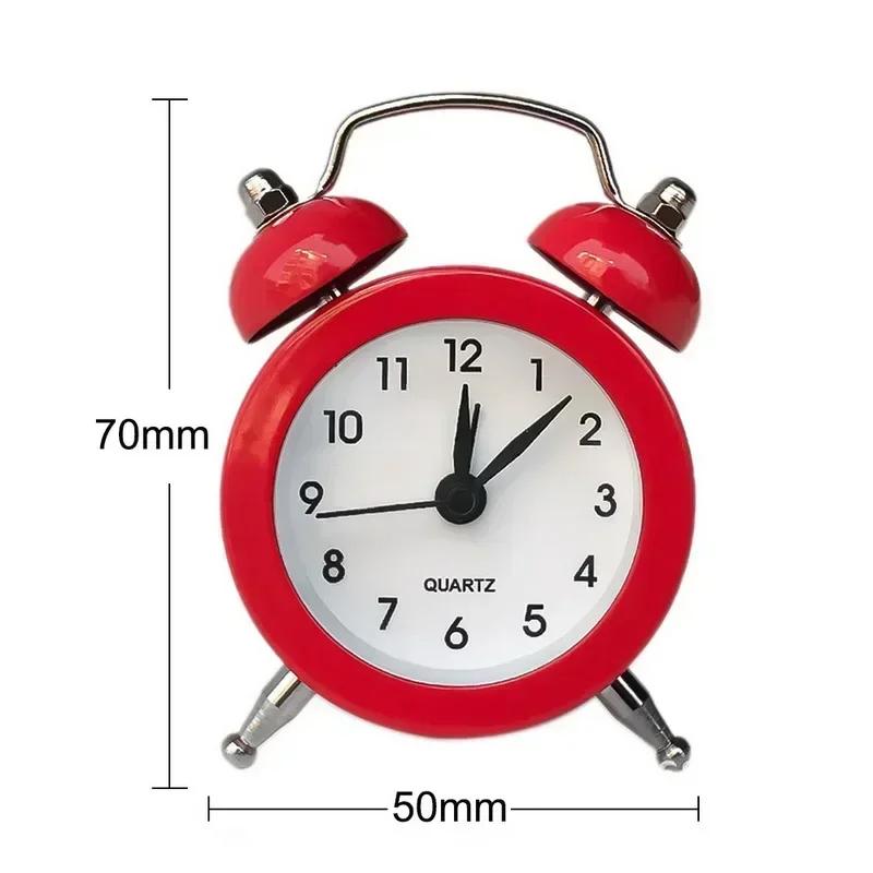 Retro Loud Alarm Clock Double Bell Mechanical Key Wound Silent Pointer Alarm Clock Night Light Clocks Home Decor  wall clock