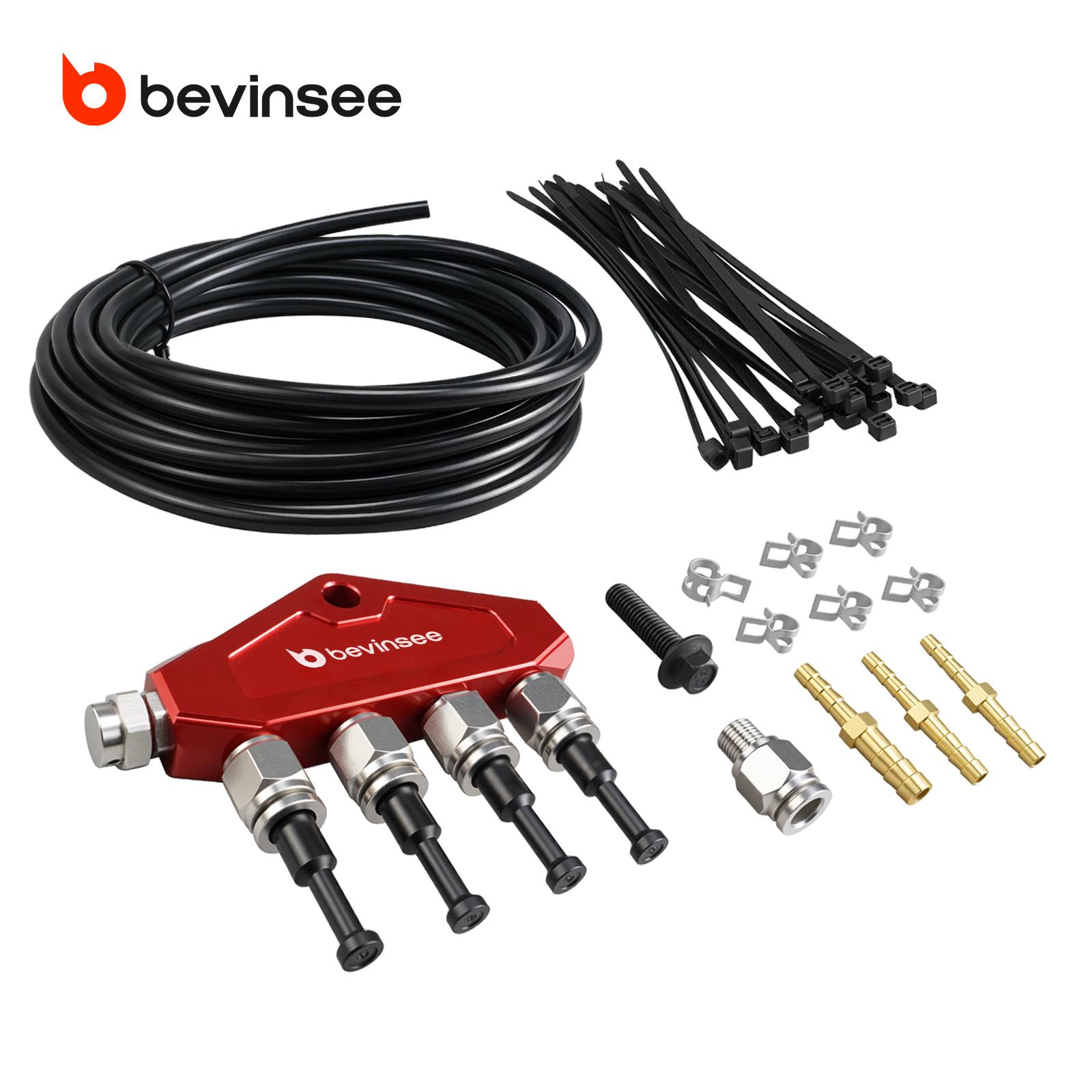 BEVEE Universal Differential Breather Kit with 6M Polyurethane Hose Differential Breather Relocation Kit for Toyota 4Runner красный