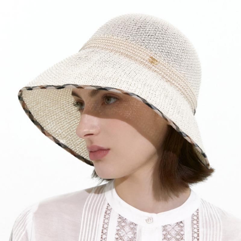 Daks Brown Line Color Mixed Cotton Bonnet Hat Dbhe4e149w1