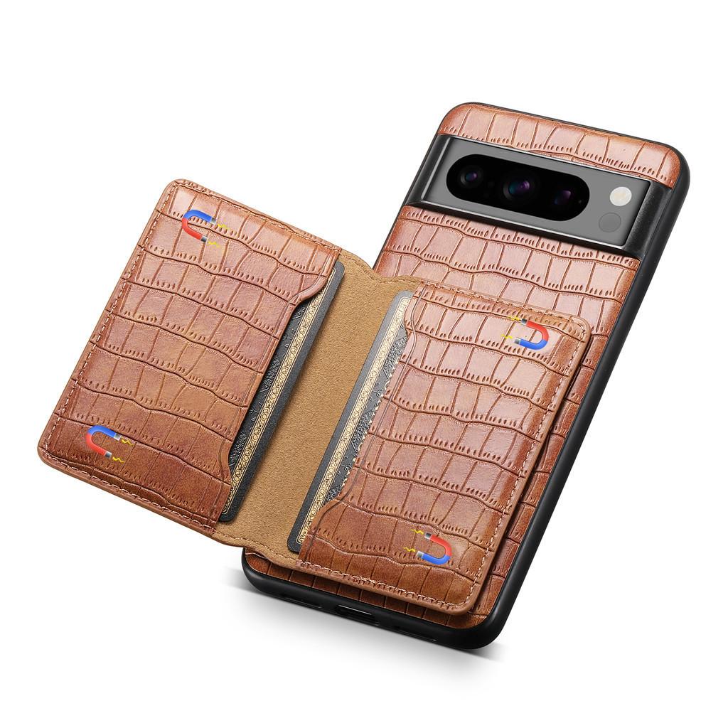 Luksusowe Etui ze Skóry o Fakturze Krokodyla Dla Google Pixel 8 Pro 8A 7Pro 7A 6A Uchwyt na Karty Podstawka Portfel Flip Tylna Klapka