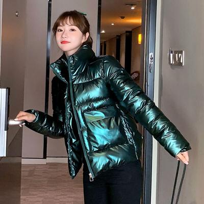 Winter Korean Loose Bright Women Bread Down Cotton Jacket Thick Office Lady Pink Green Blue Fashion Lady Coats Parka
