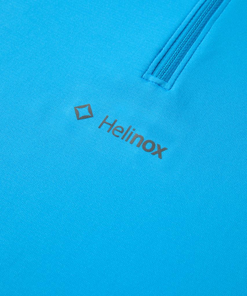 Hellinogseuweeo Zero Round Zip-Up Short Sleeve T-Shirt_Cyan Blue