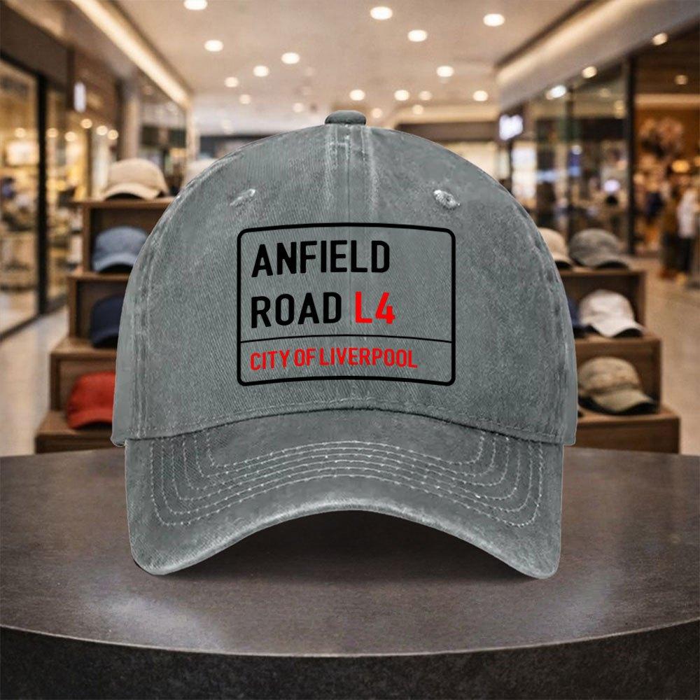 Anfield Road Retro Baseball Cap Suitable For Outdoor Sports Fitness Travel Lightweight Snapback With Iconic Anfield Stadium