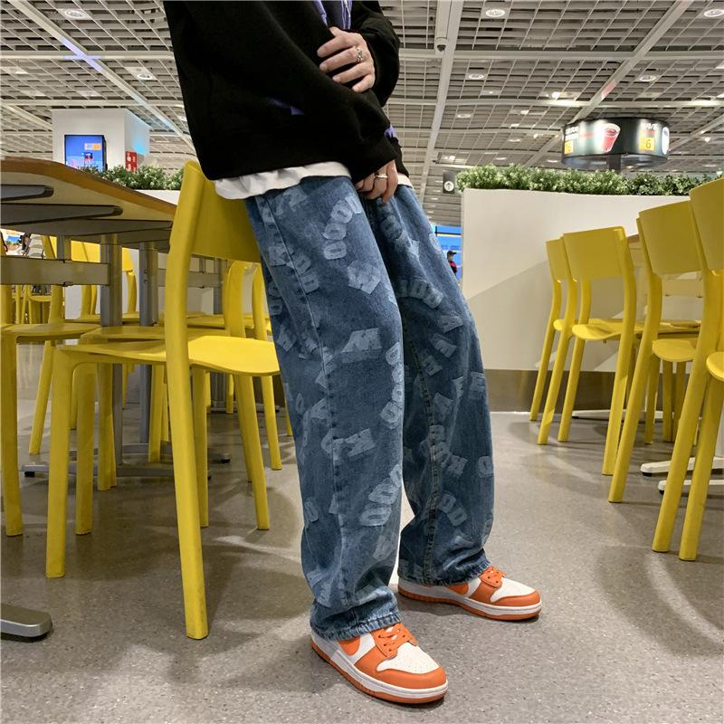 JYL Мужские джинсы Продвинутые Модные Прямые Летние Повседневные Гонконгский Стиль Уличный Деним S