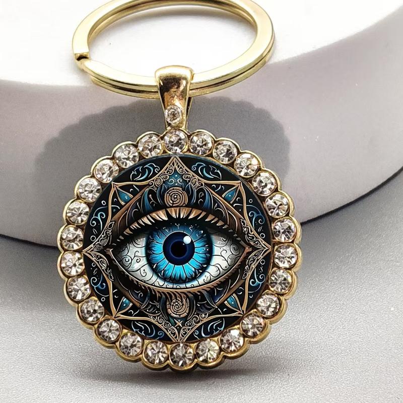 Alloy Round Keychain Virgin Mary Keyrings Pendant Christian Saint Jewelry Religious Christian Faith Gift