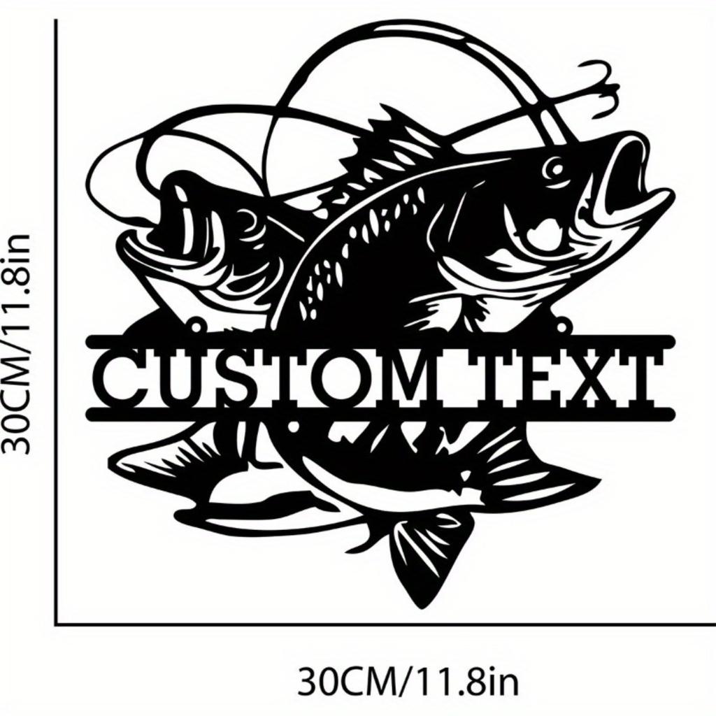 Custom Detachable Reusable Matte Metal Art Wall Decor Double Fish Pattern Mural Ornament