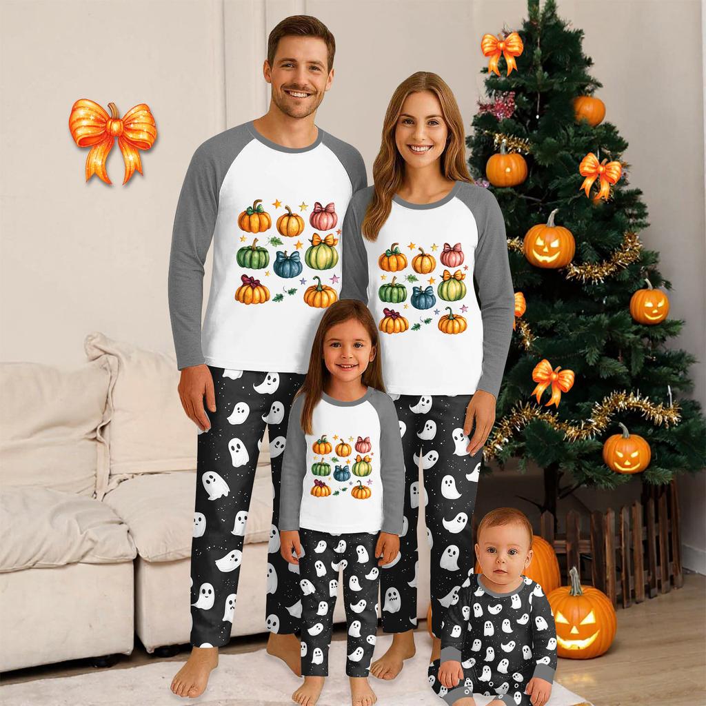 Halloween Day  Prints Family Matching Long Sleeve Tops+Pants Set Family Matching Sets