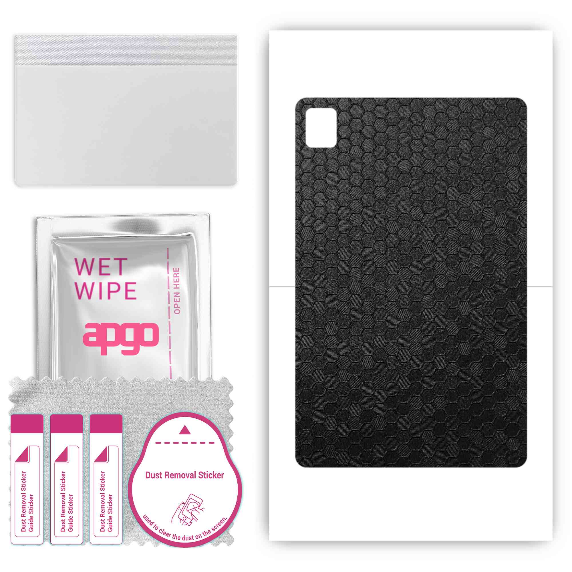 

apgo skin sticker film foil vinyl for the BACK compatible with TCL 10 TabMax 4G, scratch-resistant, easy to install - Black Honeycomb