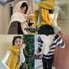 Winter Korean twist knitted scarf women's thickened warm versatile wool scarf student couple multi-color optional