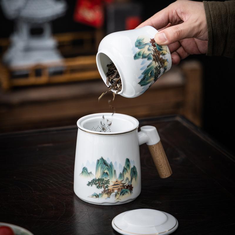 Merchandise Yingqing Office Cup Tea Set Graduation Season Souvenir Ceramic Cup Mug Company Business Gift Set