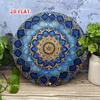 Marke Mandala Metall Wandkunst Rund Blau Gold Floral Blechschild Heimdeko