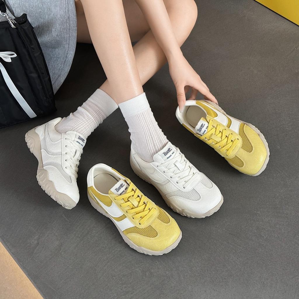 Leather mesh breathable German training shoes women's 2025 summer new versatile soft-soled Forrest Gump shoes sports and leisure board