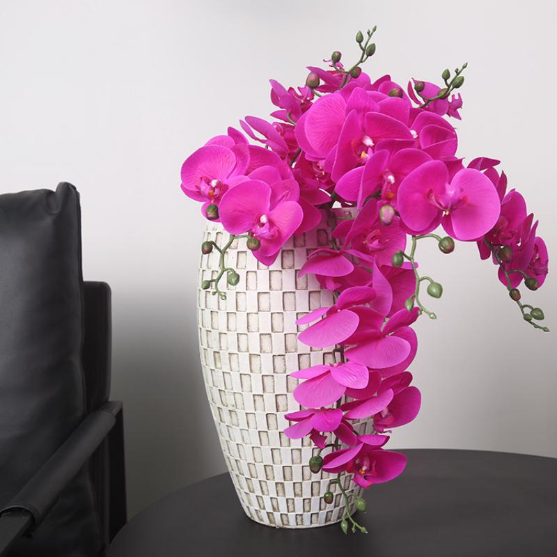 Umelé kvety Phalaenopsis skutočný dotyk 35-palcová obývacia izba usporiadanie hotela homestay záhrada domáca dekorácia 3D pocit Phalaenopsis