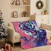 Cool Contrast Tiger Print Flannel Blanket Soft Nap Air Conditioner Throw Home