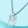 Kpop moda araña colgantes de Halloween cadena cruzada redonda collares para hombres Color plata cadena de cuello gótico pareja ropa de calle regalos