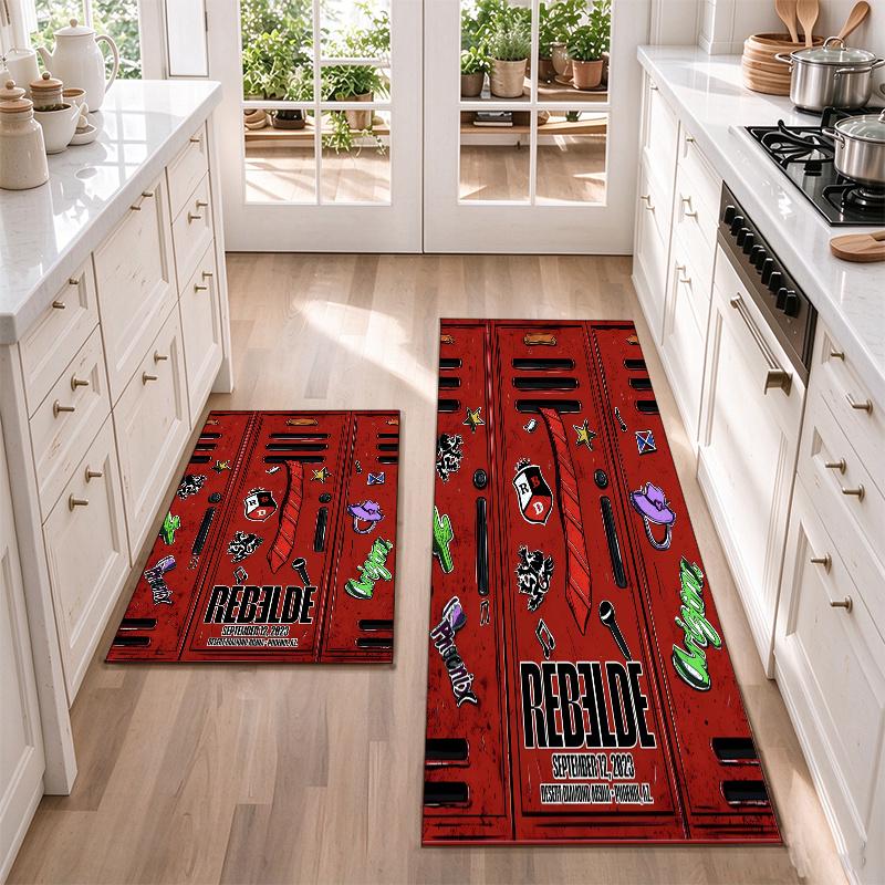 Rebelde A Flannel Kitchen Floor Mat – Non-Slip, Absorbent and Easy to Clean Suitable for Kitchens, Entryways Bedroomsand Bathrooms