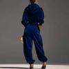 Women's Fashion Color Long Sleeve Casual Tapered Pants Two,Piece Set
