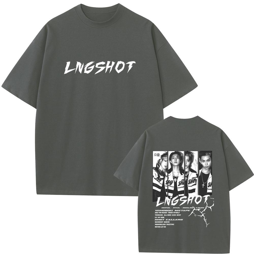 Korean Band Lngshot 4SHOBOIZ MIXTAPE Shot Callers Tshirt Unisex Women Kpop Fashion Streetwear Unisex Casual Soft Cotton T Shirts