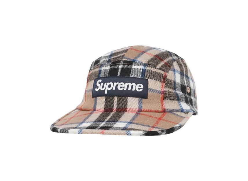Supreme Lochcarron Camp Cap Tan Plaid One-Size
