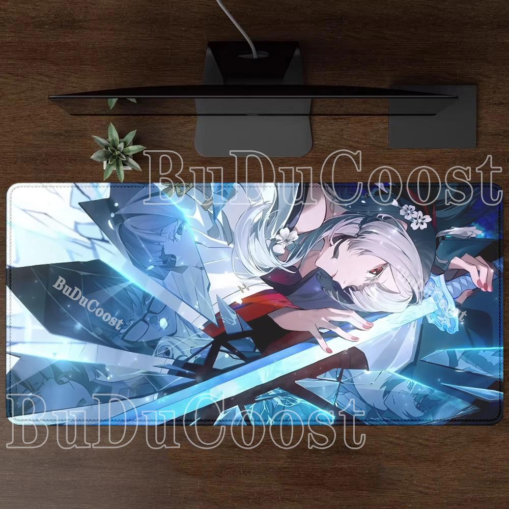 Hiyuki Gaming Wuthering Waves Mousepad Computer Office Accessorie Keyboard Mouse Pad Anime Sexy Girl Rubber HD Printing Desk Mat