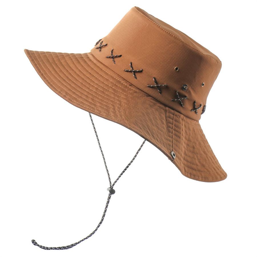 New men's and women's big edge bucket hat anti-ultraviolet sunshade cowboy hat folding sunscreen hat anti-splashing mountaineering hat