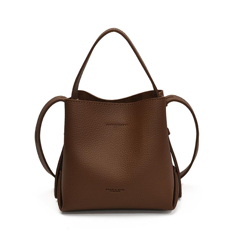 Texture fashionable and simple small bag women's new trendy bucket bag shoulder crossbody bag